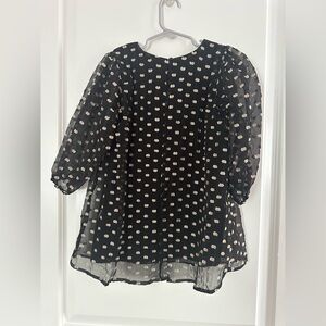 Black and Gold Polka Dot girls dress